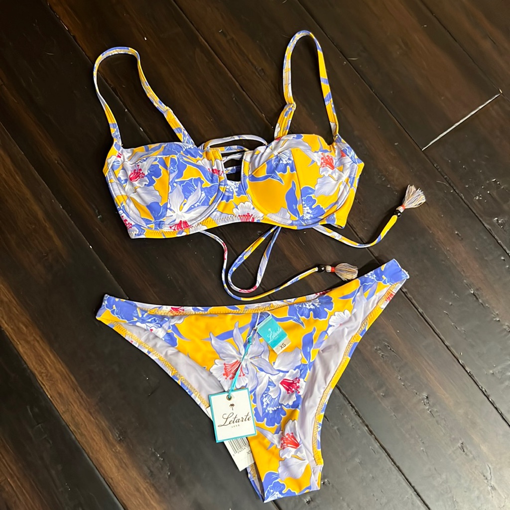Nwt Letarte Formentera Floral Two Pieces Swimsuit